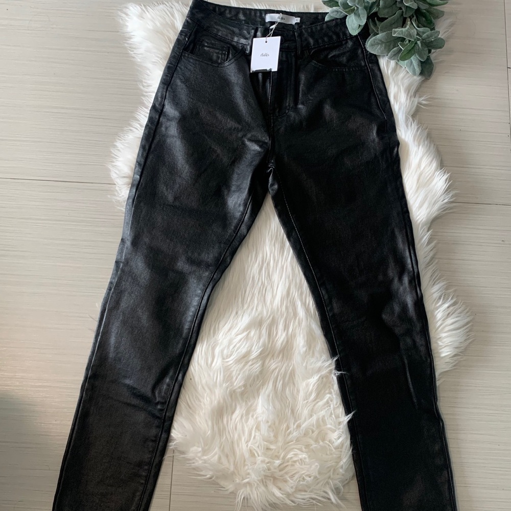 NWT Adika Black Leather Pants